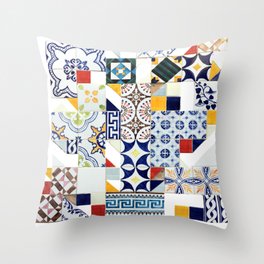 Azulejo collage Throw Pillow