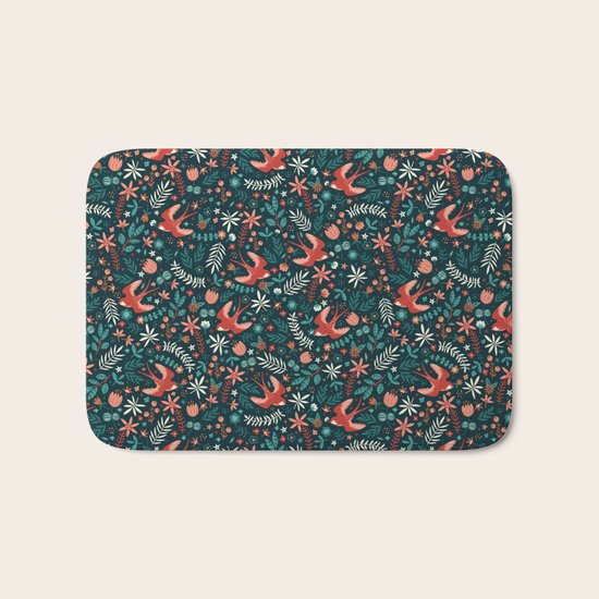 Flying Swallows Bath Mat