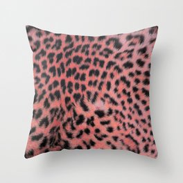 Pink leopard print Throw Pillow