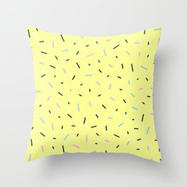 Banana Yellow Abstract Sprinkles Throw Pillow