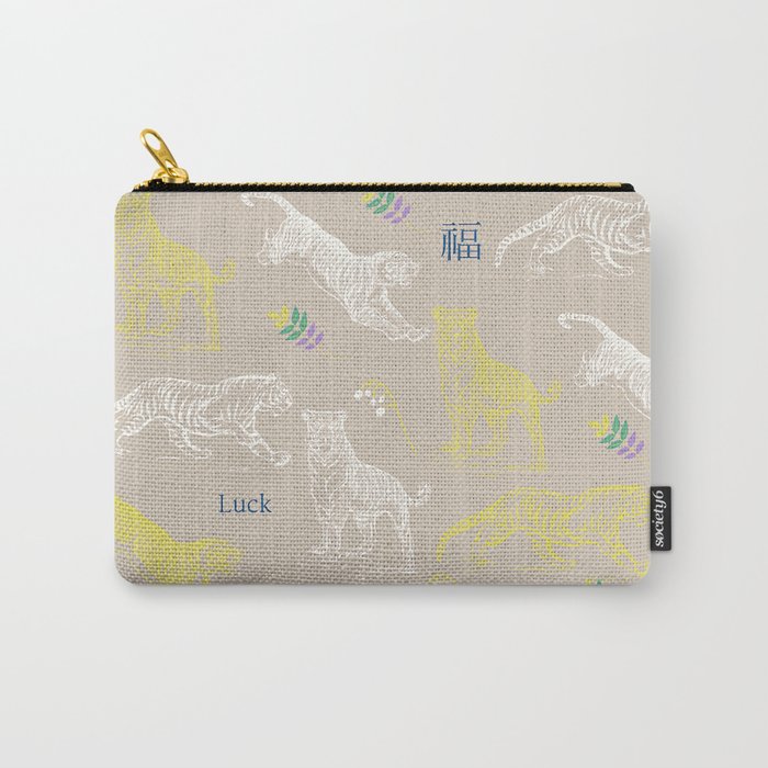 Tigers (Beige) | A Sign of Strength and Power Carry-All Pouch