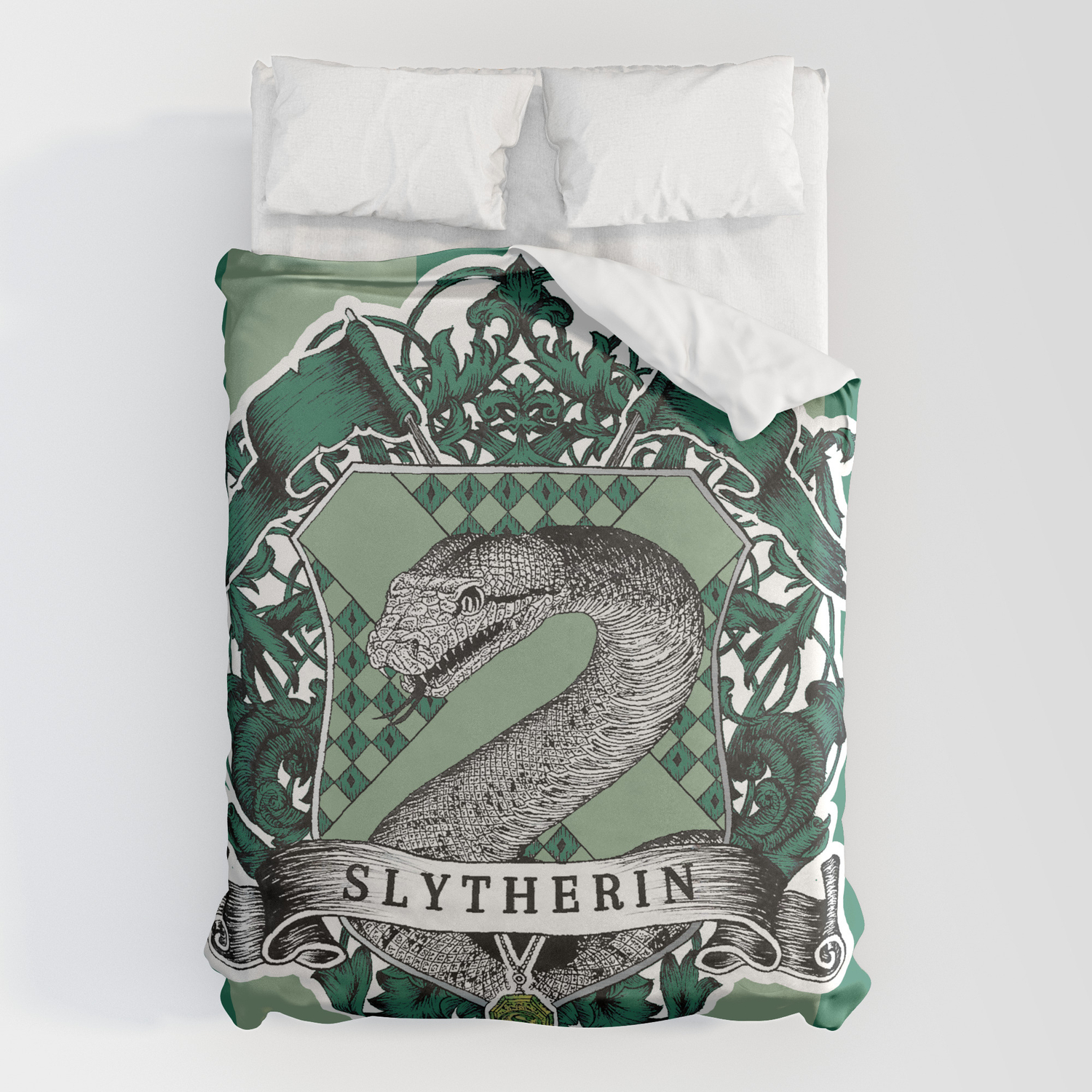 Slytherin Color Duvet Cover By, Slytherin Duvet Cover