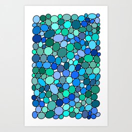 Pebbles Blue Green Art Print