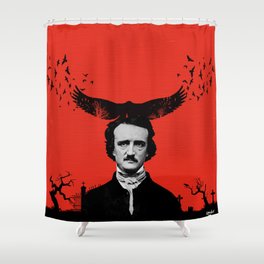 Edgar Allan Poe / Raven / Digital Painting Shower Curtain
