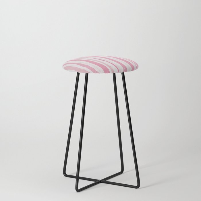 Pink Organic vertical lines and stripes pattern. Doodle digital illustration background. Counter Stool