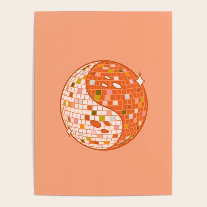 Spooky Yin Yang Disco Ball Poster By Doodle By Meg Society6