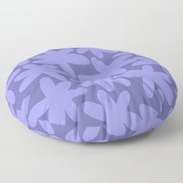 Daisy Time Retro Floral Pattern in Purple Periwinkle Floor Pillow