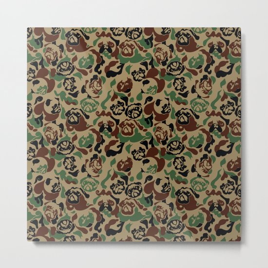 Pug Camouflage Metal Print