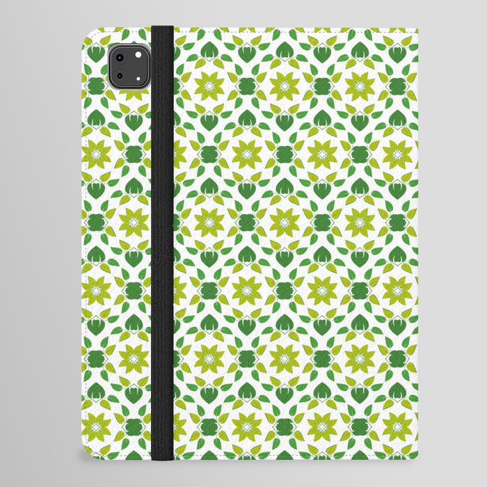 Green Leaf Repeat Pattern iPad Folio Case