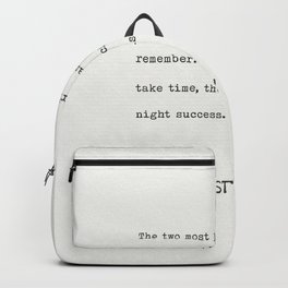 Leo Tolstoy patience and time Backpack
