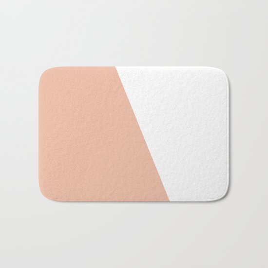 Geometric Ballet Slipper Pink + White Bath Mat