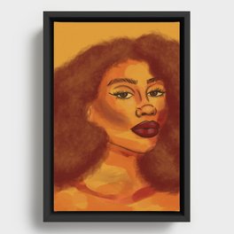 Sunshine Afro Woman  Framed Canvas