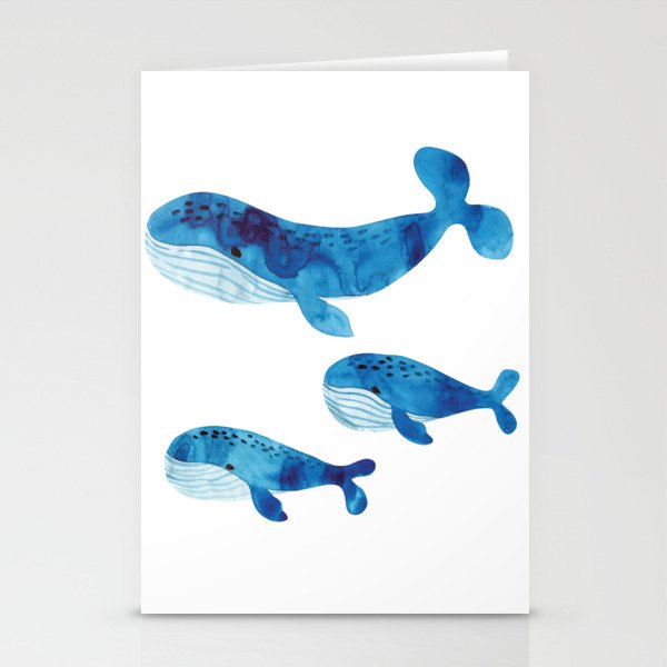 Cute Whale Family Stationery Cards