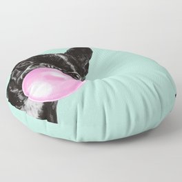 Bubble Gum Sneaky French Bulldog in Green Floor Pillow