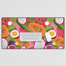 Tropical,exotic fruits,colourful,summer pattern  Desk Mat