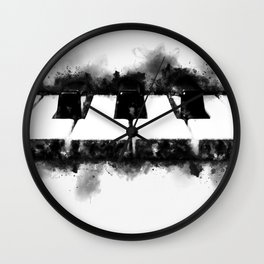 Piano Keyboard Close Up Black and White Watercolor Ink Splatter Wall Clock | Ebony And Ivory, Keyboard, Grand Piano, Jazz Blues Pop, Rock And Roll, Orchestra Band, Entertainment, Black White Keys, Piano, Musician 
