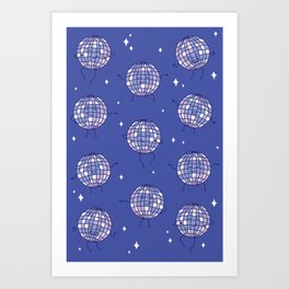 Dancing disco balls Art Print