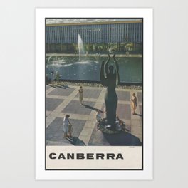 Canberra Vintage Travel Poster Art Print