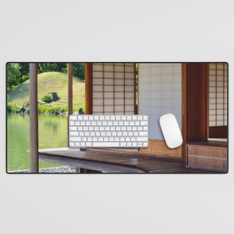 Japan Photography - Japanese Temple By A Lake Desk Mat