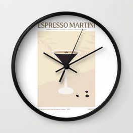Espresso Martini Wall Clock | Espresso, Martini, Card, Art, Minimal, Bar, Wall, Drink, Recipe, Modern 