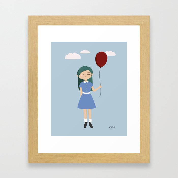 The Girl With The Red Balloon Framed Art Print