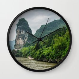 Karst formation on the Li River Guilin, China Wall Clock