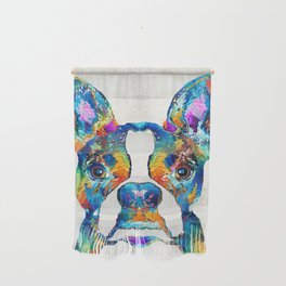 Colorful Boston Terrier Dog Pop Art - Sharon Cummings Wall Hanging