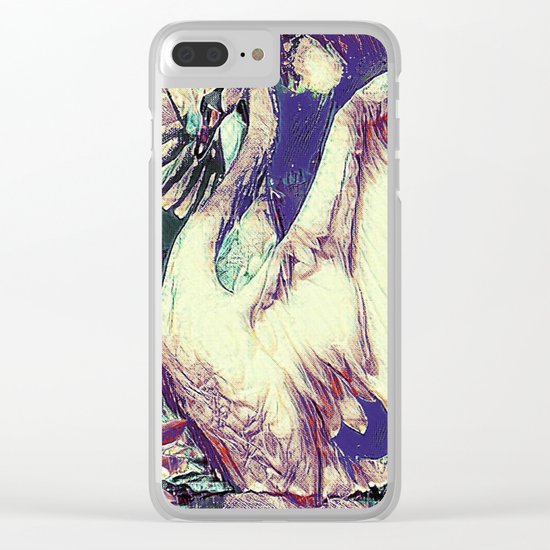 WHITE SWAN PURPLE & PINKISH MODERN WATER DESIGN Clear iPhone Case