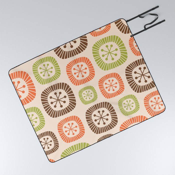 Mid-Century Modern Atomic Abstract Composition 227 Picnic Blanket