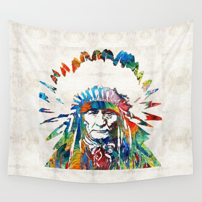 Native American Art - Chief - By Sharon Cummings Wall Tapestry