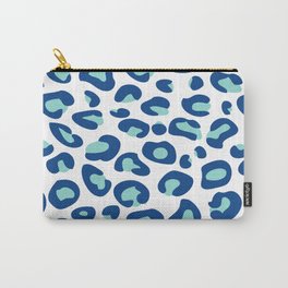 Blue Leopard Print Carry-All Pouch