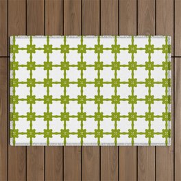 Minimalist Green Tiled Pattern Outdoor Rug