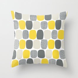 Wonky Ovals in Yellow Throw Pillow