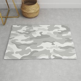 Camouflage Grey And White Area & Throw Rug