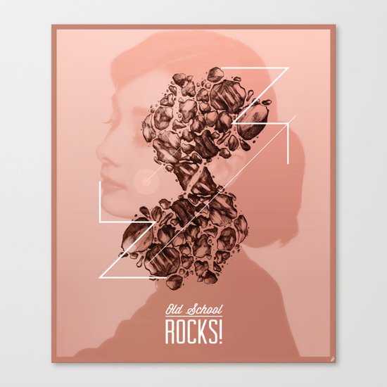 Old School Rocks! Audrey Hepburn Version Canvas Print