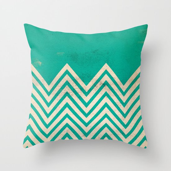 TEXTURED TEAL CHEVRON Throw Pillow