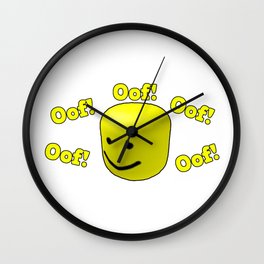 Oof Wall Clocks Society6 - roblox oof gaming noob coaster by chocotereliye