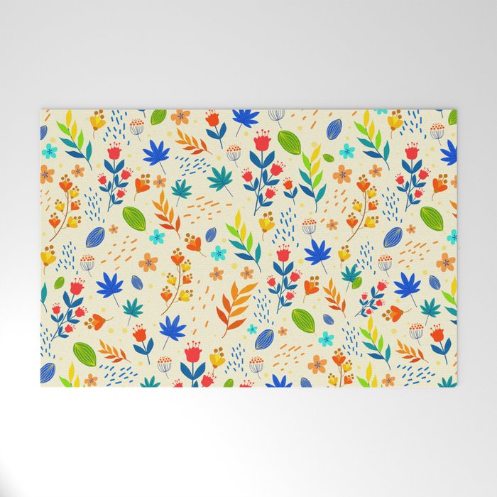 flowers Welcome Mat