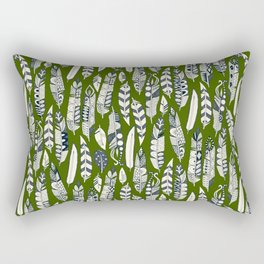 joyful feathers green Rectangular Pillow