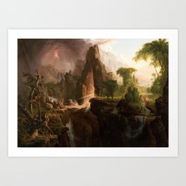 Thomas Cole - Expulsion from the Garden of Eden, 1828 Art Print
