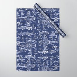 F-18 Blueprints Wrapping Paper