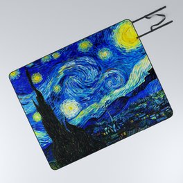 Vincent van Gogh (Dutch, 1853-1890) - The Starry Night - Date: 1889 - Style: Post-Impressionism - Genre: Cloudscape - Media: Oil - Digitally Enhanced Version (1000dpi) - Picnic Blanket