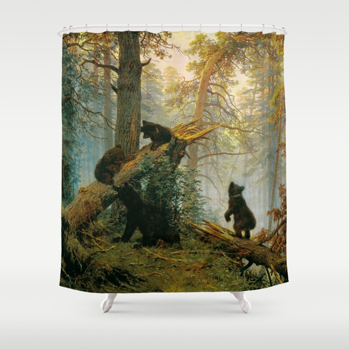Ivan Shishkin "Morning in a Pine Forest" Shower Curtain