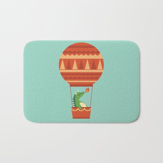 Dragon On Hot Air Balloon Bath Mat