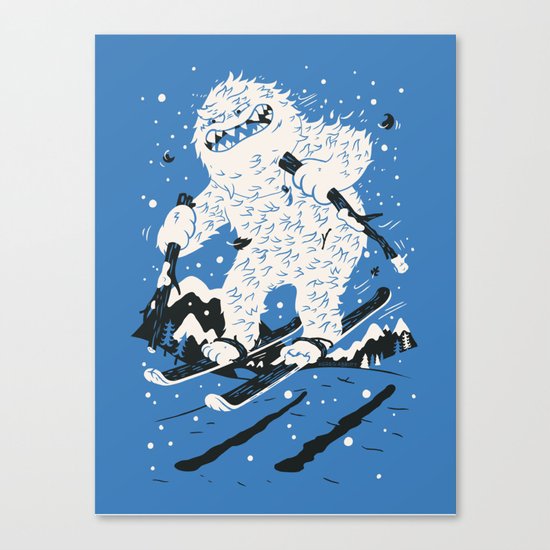 Skiing Yeti Canvas Print