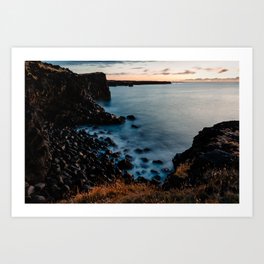 Iceland sunset / long exposure / sea view / Fine Art Travel Photography  Art Print