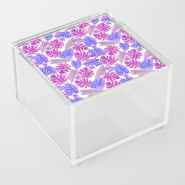 Fluorescent Pink & Purple Palm Leaves Acrylic Box