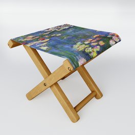 Claude Monet - irises Folding Stool
