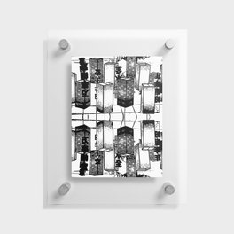 Chinese Square Lanterns Black and White Floating Acrylic Print