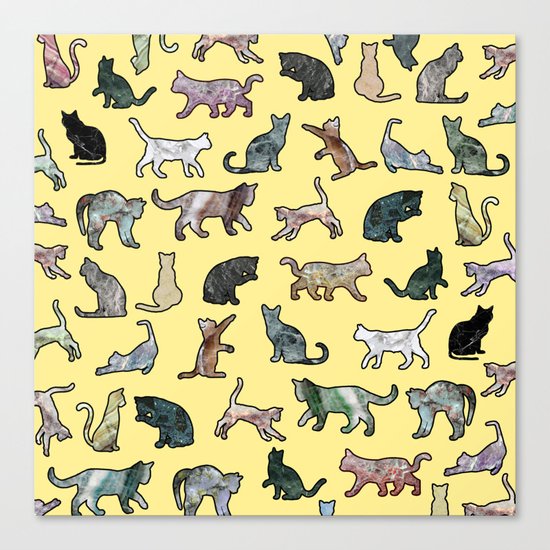 Cats shaped Marble - Sun Yellow Canvas Print